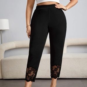 SHEIN Privé Plus High Waist Lace Panel Pants 3X
